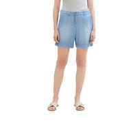 TOM TAILOR Damen Chino Bermuda Shorts , Clean Mid Stone Blue Denim, 36