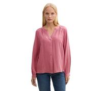 TOM TAILOR Damen Cosy Bluse mit V-Ausschnitt, 22829 - Wine Rose Melange Inject, 36
