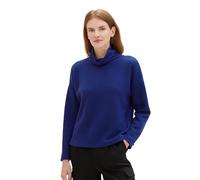 TOM TAILOR Damen Cosy Sweatshirt mit Rollkragen , crest blue melange, M