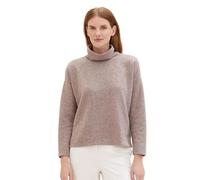 TOM TAILOR Damen Cosy Sweatshirt mit Rollkragen , dusty lilac melange, XXL