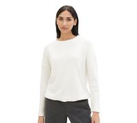 TOM TAILOR Damen Cosy Sweatshirt mit Struktur, Whisper White, XS