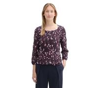 Tom Tailor Damen Crincle Blusen-Shirt mit Alloverprint,35893 - Berry Autumn floral Design, S