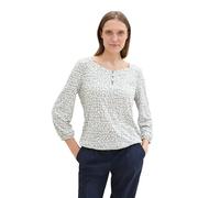 TOM TAILOR Damen Crincle Blusen-Shirt mit Alloverprint,36134 - neutral Tile Design, S