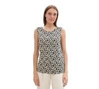 TOM TAILOR Damen Crincle Blusen-Top mit Muster, black small abstract design, XL