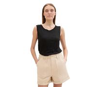 TOM TAILOR Damen Crincle Blusen-Top mit Muster, deep black, XXS