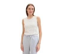 TOM TAILOR Damen Crincle Blusen-Top mit Muster, Whisper White, XL