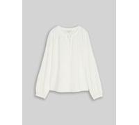Tom Tailor - Crinkle Bluse mit Bindeband whisper white - Gr. - 40