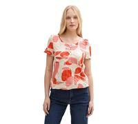 Tom Tailor Damen Crinkle T-Shirt mit Muster