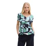TOM TAILOR - Crinkle T-Shirt mit Muster green dots and shapes design S