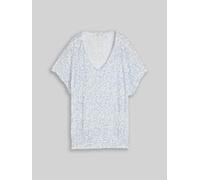 TOM TAILOR Damen Crinkle T-Shirt mit Muster, weiß, Gemustert, Gr. S
