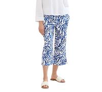 TOM TAILOR Damen Culotte Hosemit Muster , white cut palmtree, 34/26
