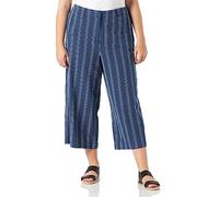 TOM TAILOR Damen Culotte Stoffhose mit Streifen 1031280, 29534 - Navy Thinner Stripe, 34W / 26L