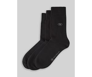 TOM TAILOR Damen Dreierpack Basic Socken, schwarz, Print, Gr. 35-38