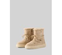TOM TAILOR Damen Gefütterte Schneestiefel, beige, Uni, Gr. 40