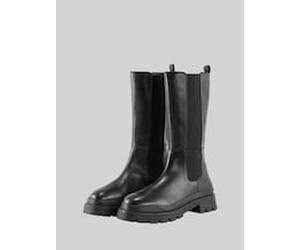 TOM TAILOR Damen Gefütterte Stiefel aus Leder, schwarz, Uni, Gr. 36