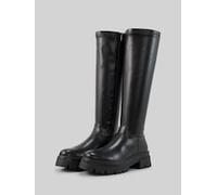 TOM TAILOR Damen Gefütterte Stiefel mit Blockabsatz, schwarz, Uni, Gr. 40