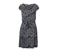 TOM TAILOR Damen Gemustertes Jersey-Kleid mit Bindegürtel 1026052, 27224 - Navy Offwhite Flower Design, 34