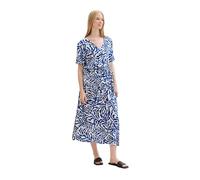 TOM TAILOR Damen Gemustertes Wickelkleid , white cut palmtree, 38