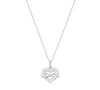 Tom Tailor Kette mit Anhänger für Damen, Sterling Silber 925, mit Zirkonia, 42+3 cm, silber, Herz und Infinity, Geschenkidee, Halsschmuck, Damenschmuck, 2100576