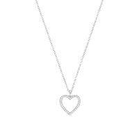 Tom Tailor Damen Halskette 2101258 mit Herz-Anhänger Silber 925 synth. Zirkonia