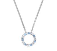 Tom Tailor Damen Halskette 2101262 mit Anhänger synth. Zirkonia blau weiß Silber 925