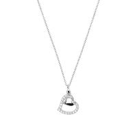 Tom Tailor Damen Halskette 2101277 mit Herz-Anhänger Silber 925 synth. Zirkonia