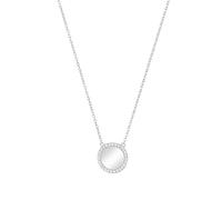 TOM TAILOR - Damen Halskette 925 Silber - mit Zirkonia Stein - Kreis Anhänger - TT-N0054