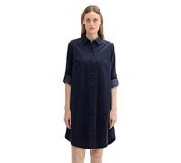 TOM TAILOR Damen Hemd Kleid aus Cord,10668 - Sky Captain Blue, 38