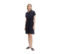 TOM TAILOR Damen Hemd-Kleid mit Bindegürtel, sky captain blue, 40
