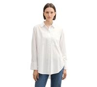 TOM TAILOR Damen Hemdbluse mit Brusttasche aus Baumwolle, 20000 - White, 42