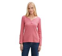 Tom Tailor Damen Henley Longsleeve mit Streifenmuster