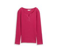 TOM TAILOR Damen Henley Longsleeve mit Streifenmuster | Bio-Baumwolle | nachhaltige Materialauswahl | Regular Fit | Knopfleiste | Langarm | gestreift | elastisch | Knöpfe