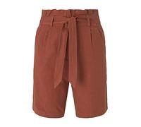 TOM TAILOR Damen Hosen & Chino Paperbag-Shorts aus Leinengemisch Goji Orange,42,13054,4556