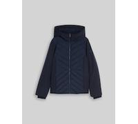 TOM TAILOR Damen Hybrid Steppjacke mit Kapuze, blau, Uni, Gr. L