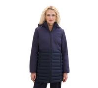 TOM TAILOR Damen Hybrid Steppmantel mit Kapuze,10668 - Sky Captain Blue, L