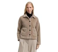 Bouclèjacke TOM TAILOR, Damen, Gr. XXL, soft taupe grau, Bouclu00e9, Obermaterial: 54% Polyamid, 46% Polyester. Futter: 100% Polyester, unifarben, casual, regular fit taillenbedeckt, Langarm gerader A