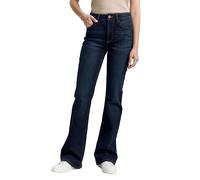 Schlagjeans TOM TAILOR "STELLA", Damen, Gr. 32, Länge 32, blau (dunkelblau), Denim/Jeans, Obermaterial: 98% Baumwolle, 2% Elasthan. Futter: 65% Baumwolle, 35% Polyester, unifarben, casual, bootcut fit