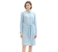 TOM TAILOR Damen Jeanskleid mit Gürtel & Taschen, 10112 - Clean Light Stone Blue Denim, 42