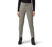 TOM TAILOR Damen Karierte Hose mit Tape-Detail 1013265, 19092 - Black White Yellow Glencheck, 36W / 32L