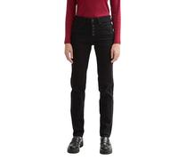 TOM TAILOR Damen Kate Slim Jeans mit Knopfleiste, 10240 - Black Denim, 26/30