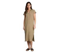Tom Tailor - Midi-Kleid mit Polokragen olive white structure - Gr. - 44