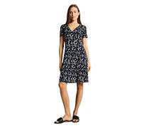 Sommerkleid TOM TAILOR, Damen, Gr. 42, N-Gr, navy dot, Web, Obermaterial: 95% Viskose, 5% sonstige Fasern, gemustert, körpernah knielang, V-Ausschnitt, abgesteppte Kante, Kleider Sommerkleid, Sommerkl