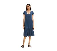 TOM TAILOR Damen Kleid mit Volant 1032210, 11758 - Midnight Sail, 36