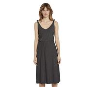 TOM TAILOR Damen Kleider & Jumpsuits Gestreiftes Midi-Trägerkleid mit Knotendetail Black Thin Stripes,44,22705,2999