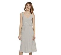 TOM TAILOR Damen Kleider & Jumpsuits Gestreiftes Midi-Trägerkleid mit Knotendetail Offwhite Thin Stripes,38,22704,2000
