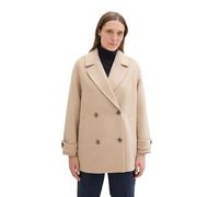 TOM TAILOR Damen Kurzer Caban Mantel,35746 - Soft Ivory Melange, XXL