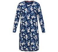 TOM TAILOR Damen Langarm-Baumwoll-Nachthemd mit Blüten Print M/38