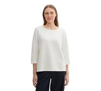 Tom Tailor Damen Langarm Shirt mit Struktur,10332 - Off White, L