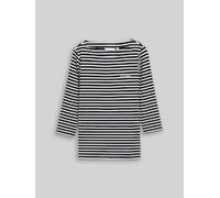 Tom Tailor Damen T-Shirt 1050415 Regular Fit 3/4-Arm Baumwoll-Mix Marine XL