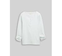 TOM TAILOR Damen Langarmshirt mit Turn-Up-Funktion, grün, Gestreift, Gr. XL